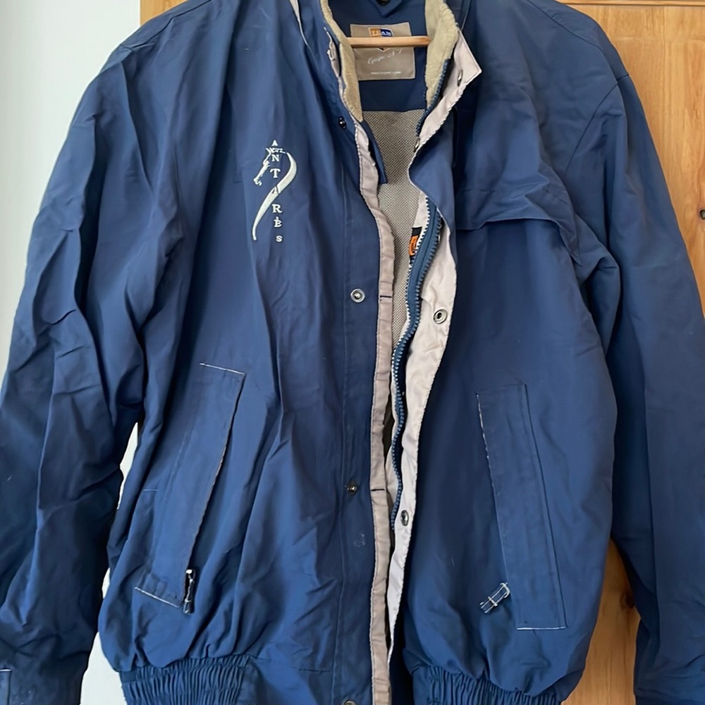 Antares riding jacket-Navy with beige detail, cuffed sleeves, size L
